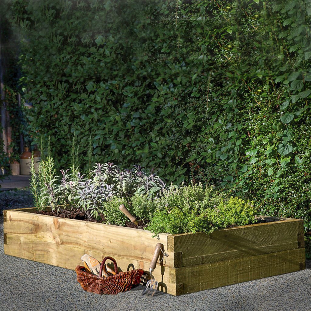 Forest Garden Caledonian Large Raised Bed – with Base – 90 x 180cm 5013053193532 2